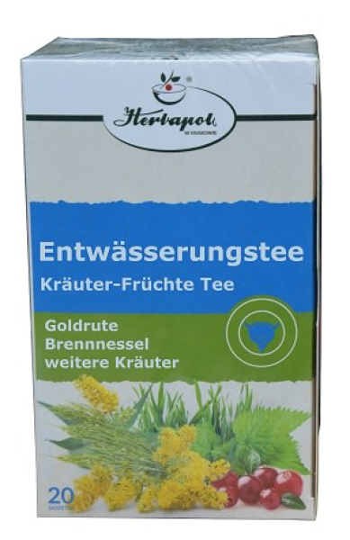 Entwässerungstee, 20x 2 g mit Goldrute, Brennnessel, Cranbeery, Detox, hohe Harnsäure senken
